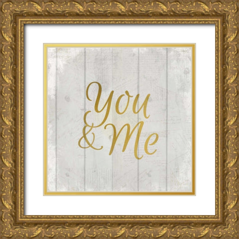 You and Me Gold Ornate Wood Framed Art Print with Double Matting by Allen, Kimberly