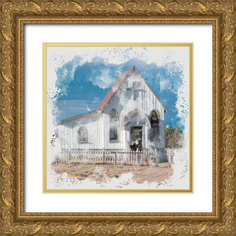 Chapel Gold Ornate Wood Framed Art Print with Double Matting by Allen, Kimberly