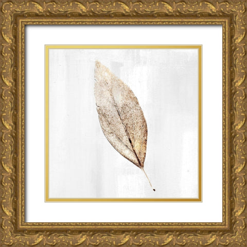 Golden Leaf 1 Gold Ornate Wood Framed Art Print with Double Matting by Allen, Kimberly