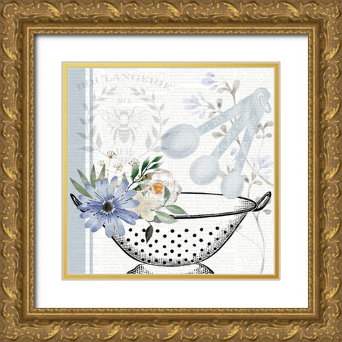 Kitchen Floral 1 Gold Ornate Wood Framed Art Print with Double Matting by Allen, Kimberly