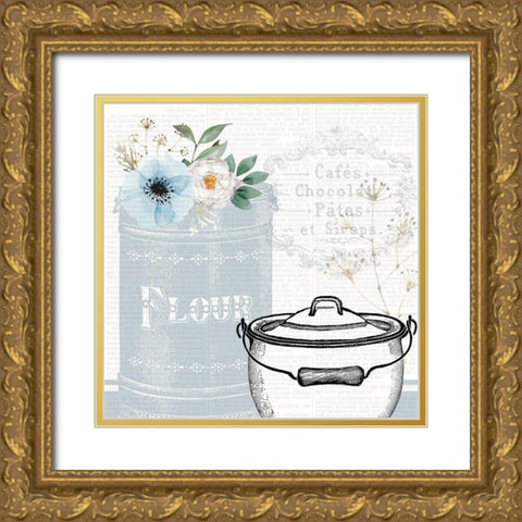 Kitchen Floral 2 Gold Ornate Wood Framed Art Print with Double Matting by Allen, Kimberly