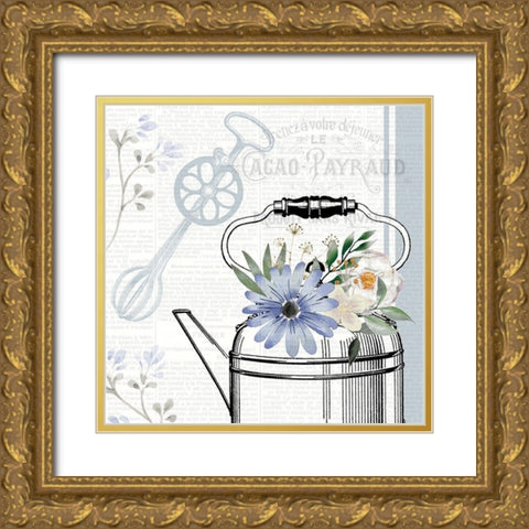 Kitchen Floral 3 Gold Ornate Wood Framed Art Print with Double Matting by Allen, Kimberly