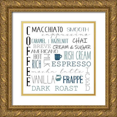 Coffee Gold Ornate Wood Framed Art Print with Double Matting by Allen, Kimberly