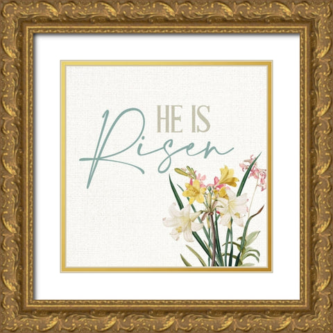 He is Risen Gold Ornate Wood Framed Art Print with Double Matting by Allen, Kimberly