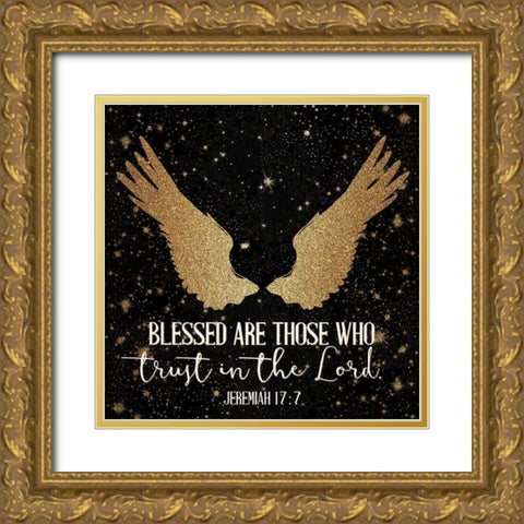 Pray 1 Gold Ornate Wood Framed Art Print with Double Matting by Allen, Kimberly