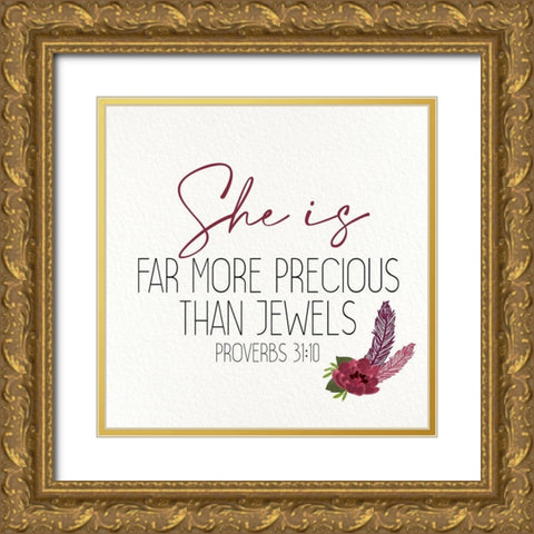 She Is Gold Ornate Wood Framed Art Print with Double Matting by Allen, Kimberly