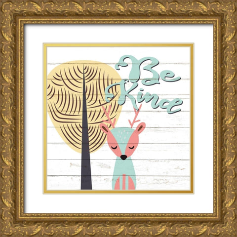 Woodland 3 Gold Ornate Wood Framed Art Print with Double Matting by Allen, Kimberly