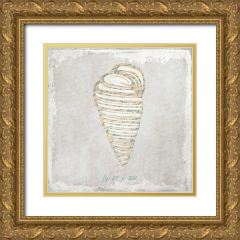 Stone Shell 3 Gold Ornate Wood Framed Art Print with Double Matting by Allen, Kimberly