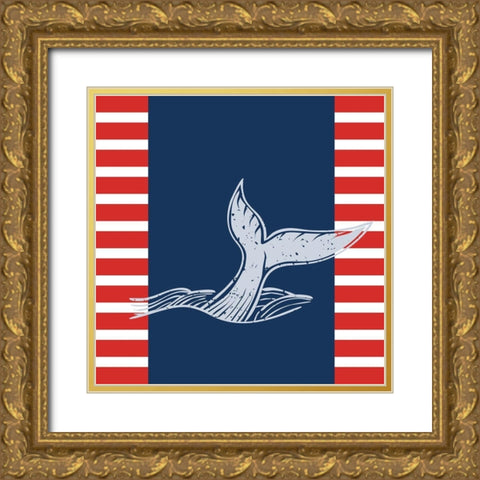 Whale Tale 2 Gold Ornate Wood Framed Art Print with Double Matting by Allen, Kimberly