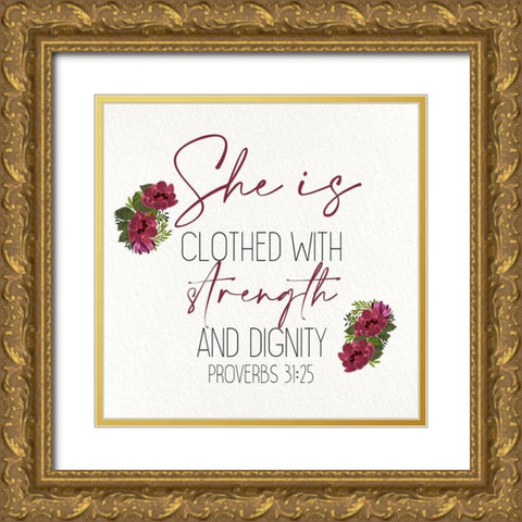 She Is Clothed v2 Gold Ornate Wood Framed Art Print with Double Matting by Allen, Kimberly
