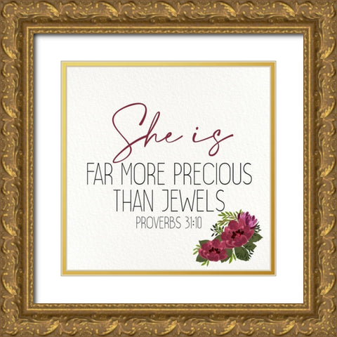 She Is 2 Gold Ornate Wood Framed Art Print with Double Matting by Allen, Kimberly