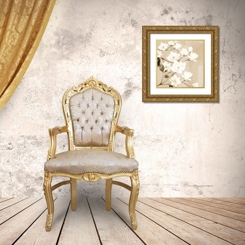 Magnolia Gold Ornate Wood Framed Art Print with Double Matting by Allen, Kimberly