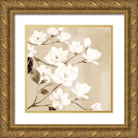 Magnolia Gold Ornate Wood Framed Art Print with Double Matting by Allen, Kimberly