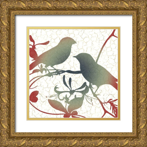 The Birds 1 Gold Ornate Wood Framed Art Print with Double Matting by Allen, Kimberly