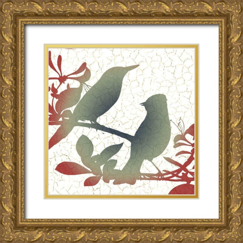 The Birds 2 Gold Ornate Wood Framed Art Print with Double Matting by Allen, Kimberly