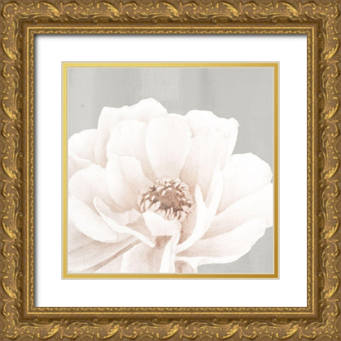 Neutral Peony 2 Gold Ornate Wood Framed Art Print with Double Matting by Allen, Kimberly