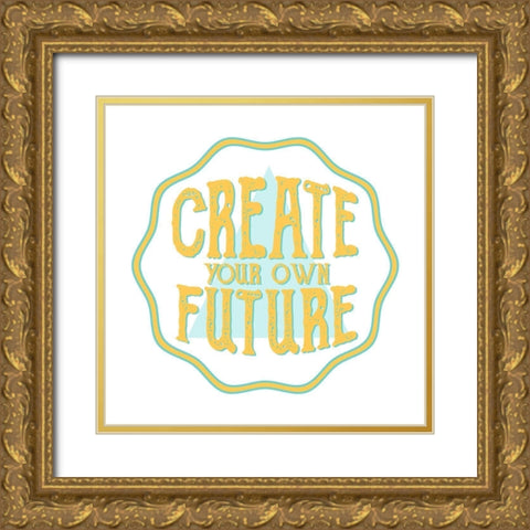 Create Future 1 Gold Ornate Wood Framed Art Print with Double Matting by Allen, Kimberly