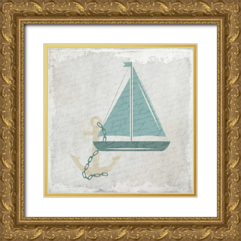 Coastal Bath 2 Gold Ornate Wood Framed Art Print with Double Matting by Allen, Kimberly