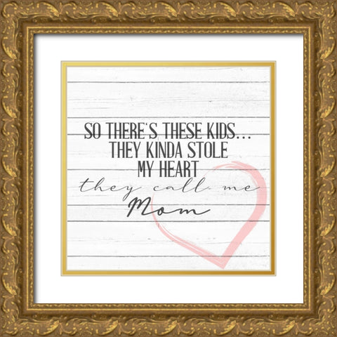 Call Me Mom Gold Ornate Wood Framed Art Print with Double Matting by Allen, Kimberly