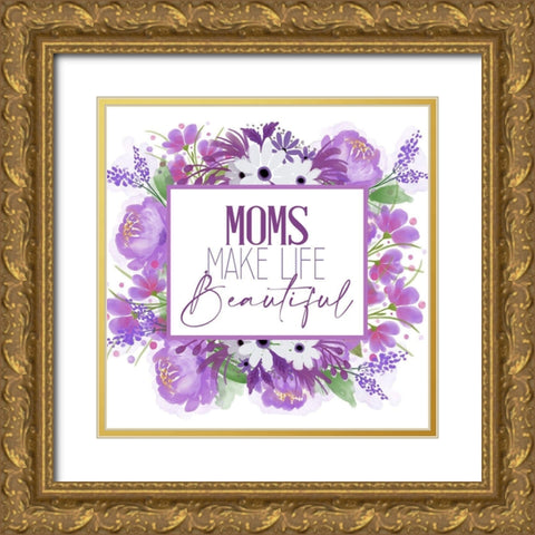 Moms Gold Ornate Wood Framed Art Print with Double Matting by Allen, Kimberly