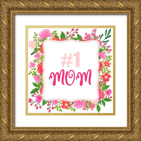 Mom Square Gold Ornate Wood Framed Art Print with Double Matting by Allen, Kimberly