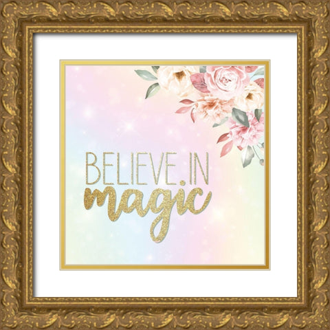 Believe In Magic Gold Ornate Wood Framed Art Print with Double Matting by Allen, Kimberly