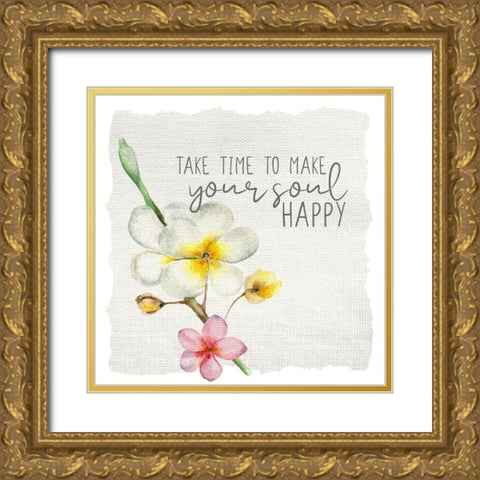 Take Time 1 Gold Ornate Wood Framed Art Print with Double Matting by Allen, Kimberly