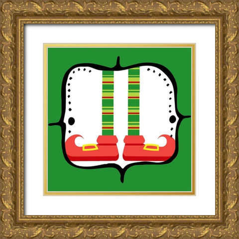Elf Feet 2 Gold Ornate Wood Framed Art Print with Double Matting by Allen, Kimberly