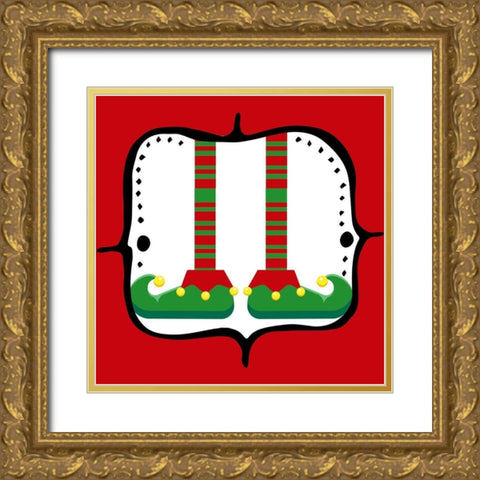 Elf Feet 3 Gold Ornate Wood Framed Art Print with Double Matting by Allen, Kimberly