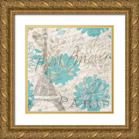 Mon Amour 1 Gold Ornate Wood Framed Art Print with Double Matting by Allen, Kimberly