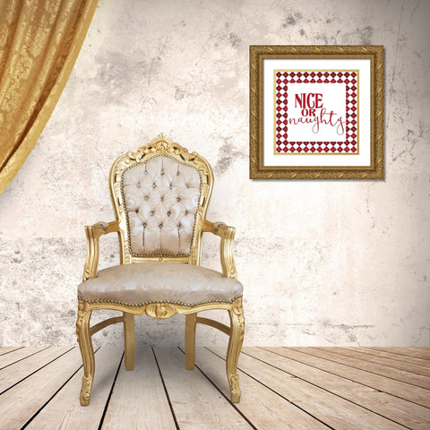 Nice or Naughty Gold Ornate Wood Framed Art Print with Double Matting by Allen, Kimberly