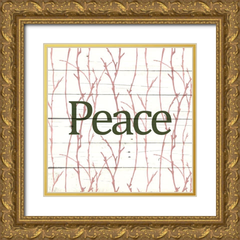 Christmas Branches 4 Gold Ornate Wood Framed Art Print with Double Matting by Allen, Kimberly