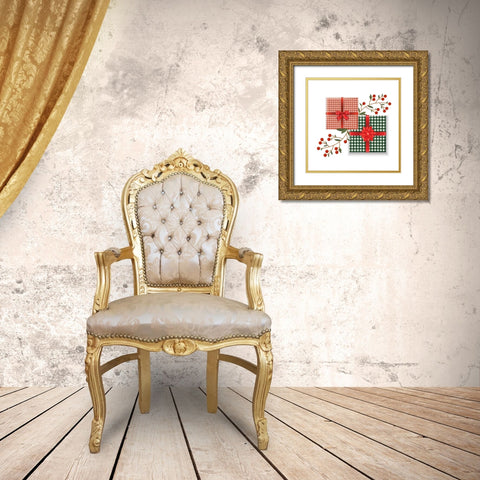 Christmas Presents 2 Gold Ornate Wood Framed Art Print with Double Matting by Allen, Kimberly