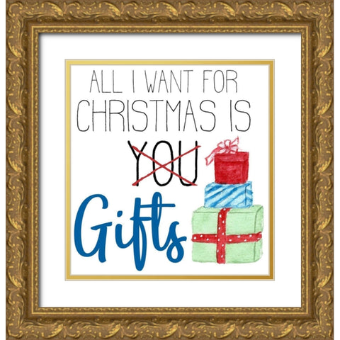 Christmas Time 4 Gold Ornate Wood Framed Art Print with Double Matting by Allen, Kimberly