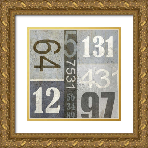Numbers Gold Ornate Wood Framed Art Print with Double Matting by Allen, Kimberly