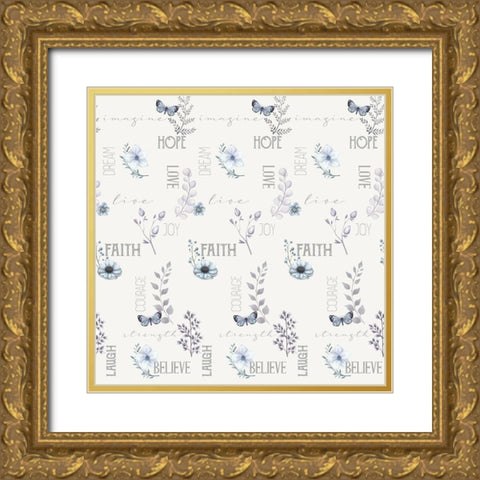 Inspiration Bedding Gold Ornate Wood Framed Art Print with Double Matting by Allen, Kimberly