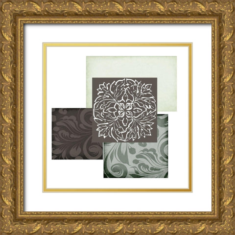 Faith Patchwork 3 Gold Ornate Wood Framed Art Print with Double Matting by Allen, Kimberly
