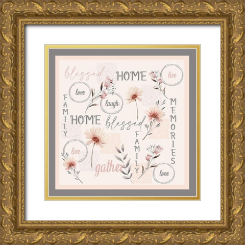 Always Blessed Bedding Gold Ornate Wood Framed Art Print with Double Matting by Allen, Kimberly