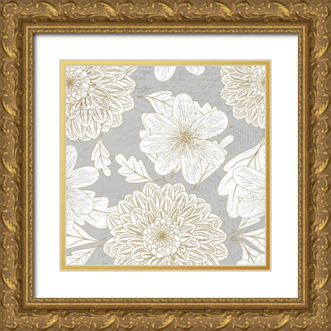 Simply Grey 1 Gold Ornate Wood Framed Art Print with Double Matting by Allen, Kimberly