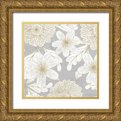 Simply Grey 2 Gold Ornate Wood Framed Art Print with Double Matting by Allen, Kimberly