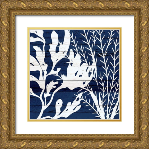 Cobalt Wood 1 Gold Ornate Wood Framed Art Print with Double Matting by Allen, Kimberly