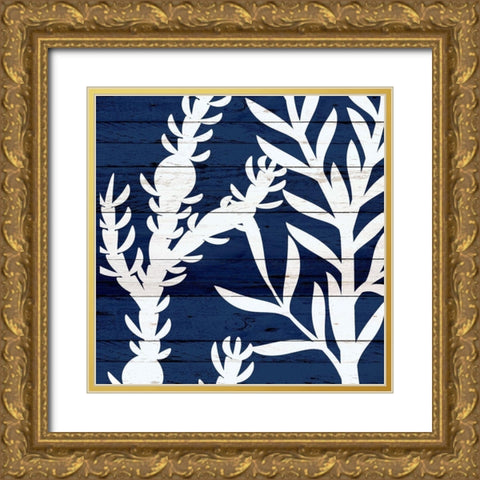 Cobalt Wood 2 Gold Ornate Wood Framed Art Print with Double Matting by Allen, Kimberly