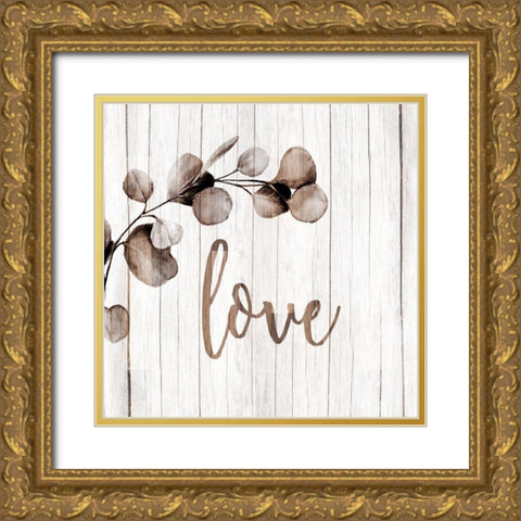 Love Branch Gold Ornate Wood Framed Art Print with Double Matting by Allen, Kimberly