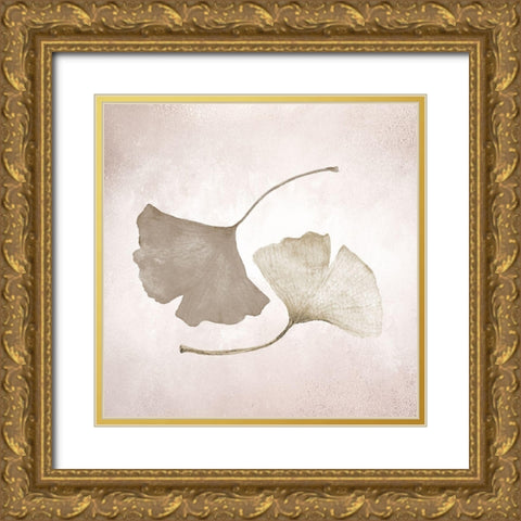 Ginkgo 2 Gold Ornate Wood Framed Art Print with Double Matting by Allen, Kimberly