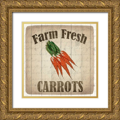 Farm Fresh Carrots Gold Ornate Wood Framed Art Print with Double Matting by Allen, Kimberly