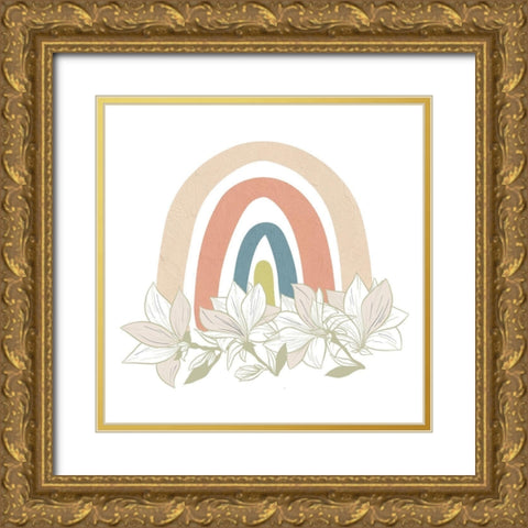 Magnolia Rainbow 1 Gold Ornate Wood Framed Art Print with Double Matting by Allen, Kimberly