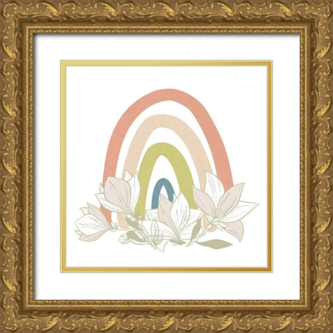 Magnolia Rainbow 2 Gold Ornate Wood Framed Art Print with Double Matting by Allen, Kimberly