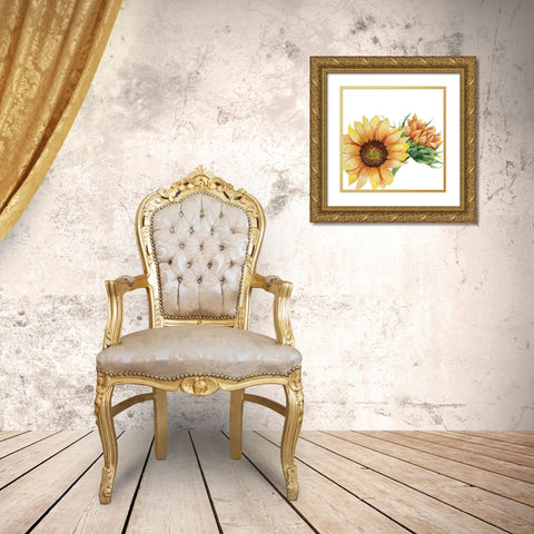 Sunflower Postcard 1 v2 Gold Ornate Wood Framed Art Print with Double Matting by Allen, Kimberly