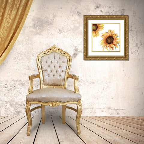 Sunflower Postcard 2 v2 Gold Ornate Wood Framed Art Print with Double Matting by Allen, Kimberly