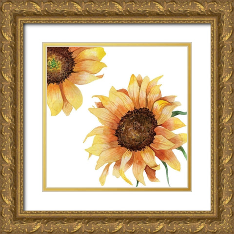 Sunflower Postcard 2 v2 Gold Ornate Wood Framed Art Print with Double Matting by Allen, Kimberly